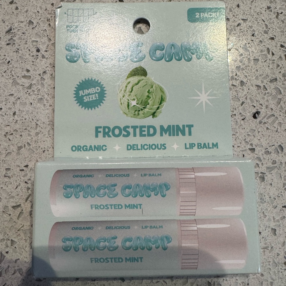 Space Camp Jumbo Lip Balm Frosted Mint Organic Flavored New Sealed - Picture 2 of 3